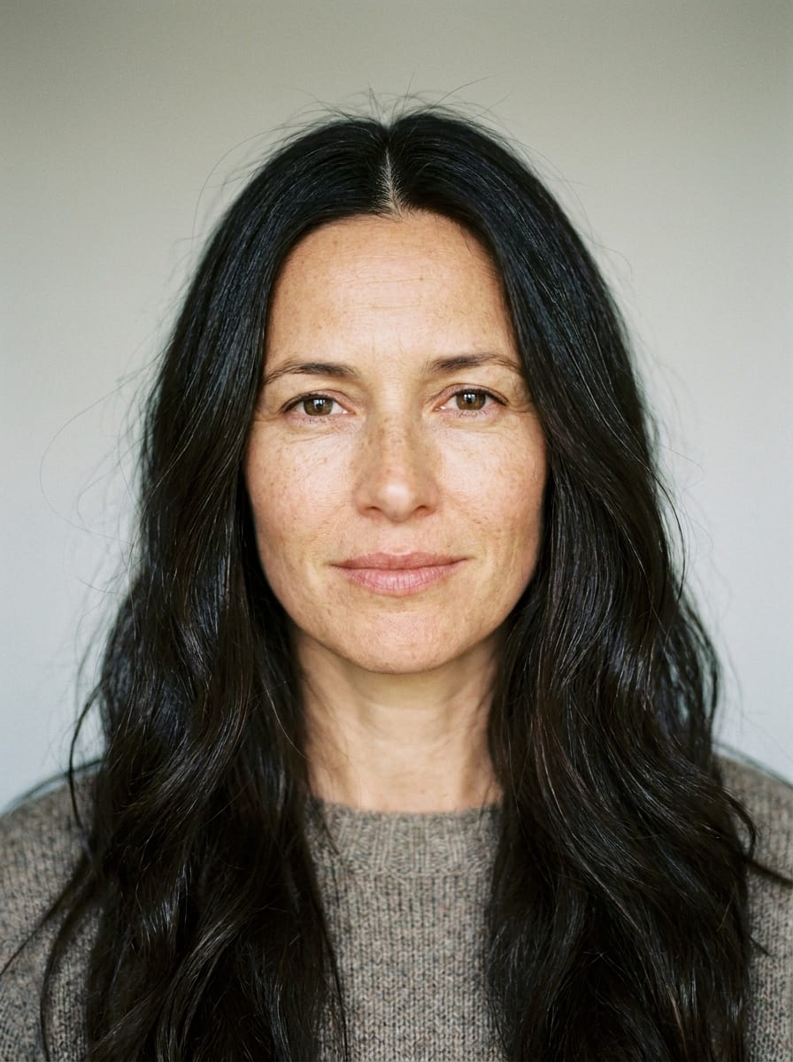 Lange Haare mit Mittelscheitel - Frisur für ovales Gesicht